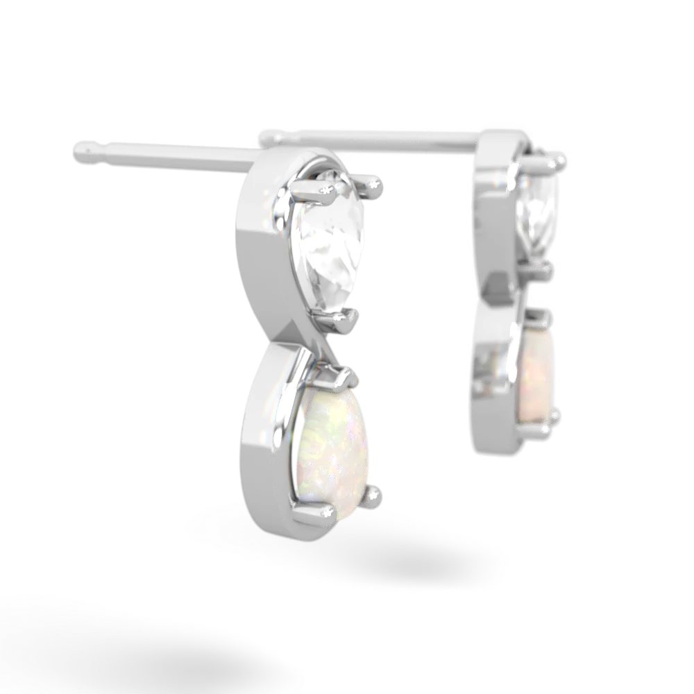 White Topaz Infinity 14K White Gold earrings E5050