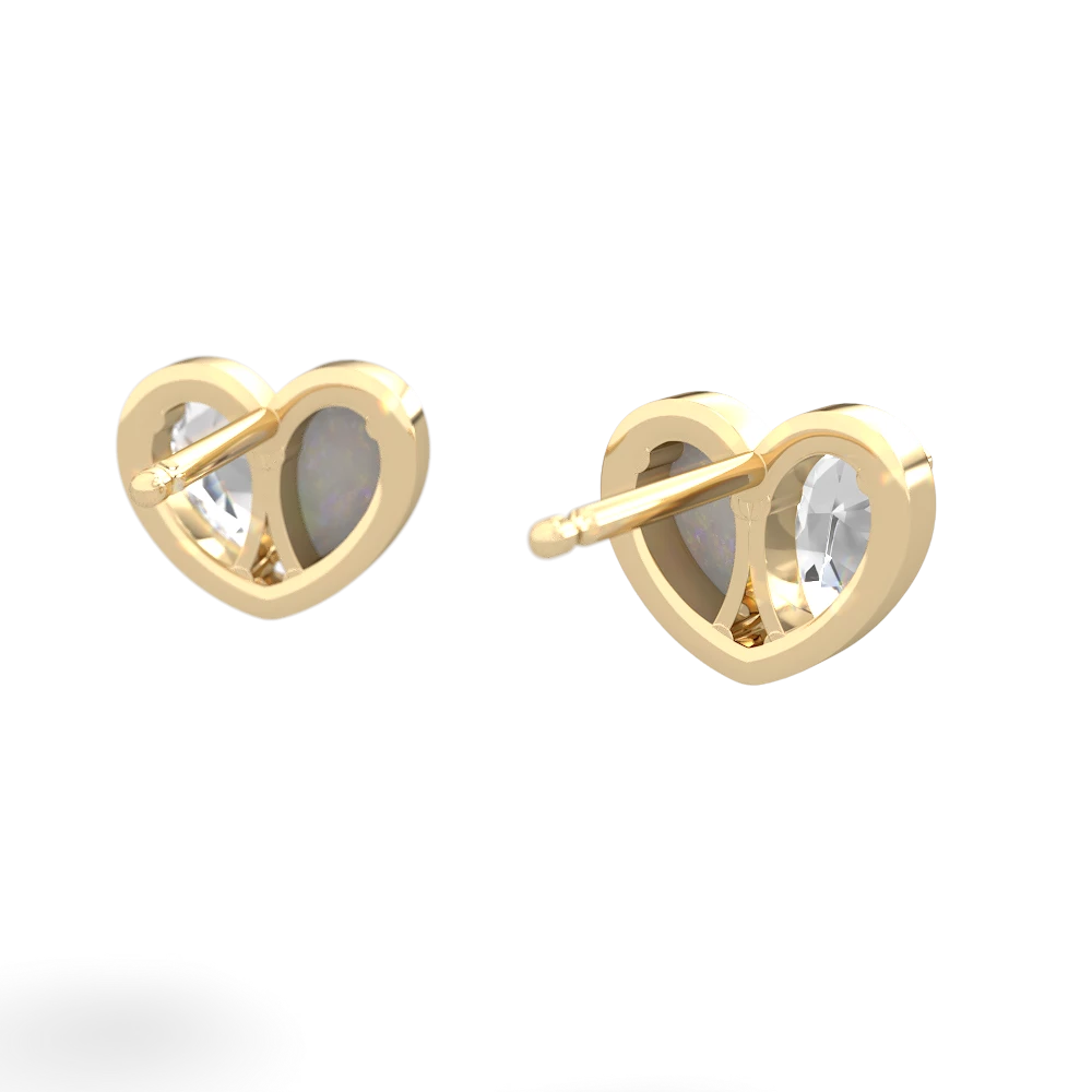 White Topaz 'Our Heart' 14K Yellow Gold earrings E5072