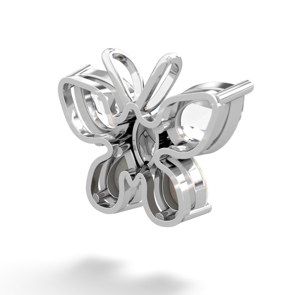 White Topaz Butterfly 14K White Gold pendant P2215