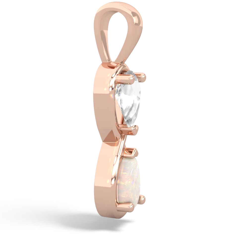 White Topaz Infinity 14K Rose Gold pendant P5050