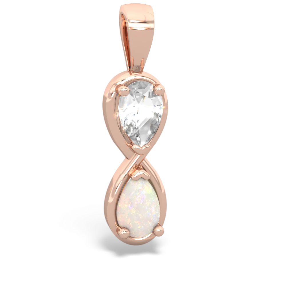 White Topaz Infinity 14K Rose Gold pendant P5050