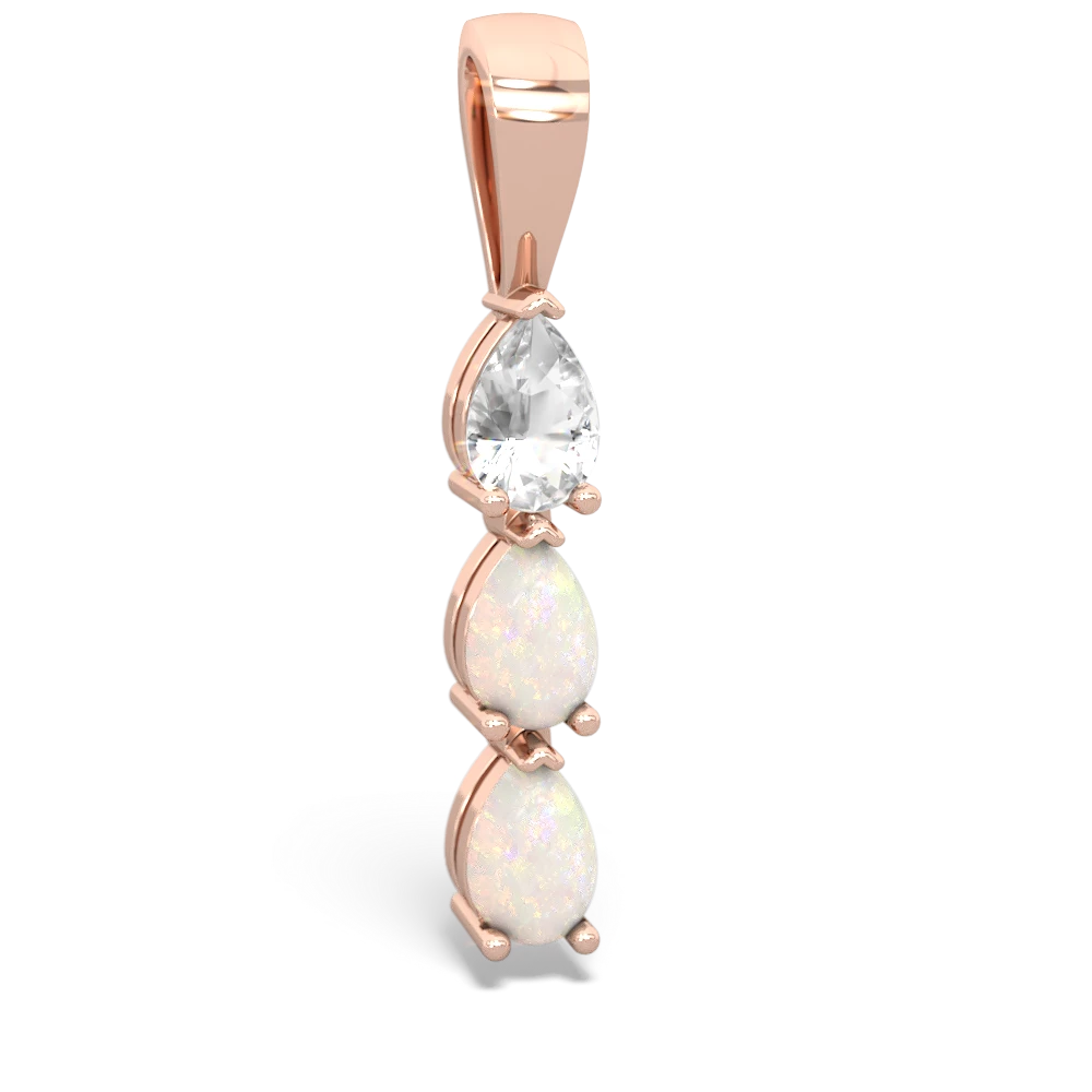 White Topaz Dew Drops 14K Rose Gold pendant P2251