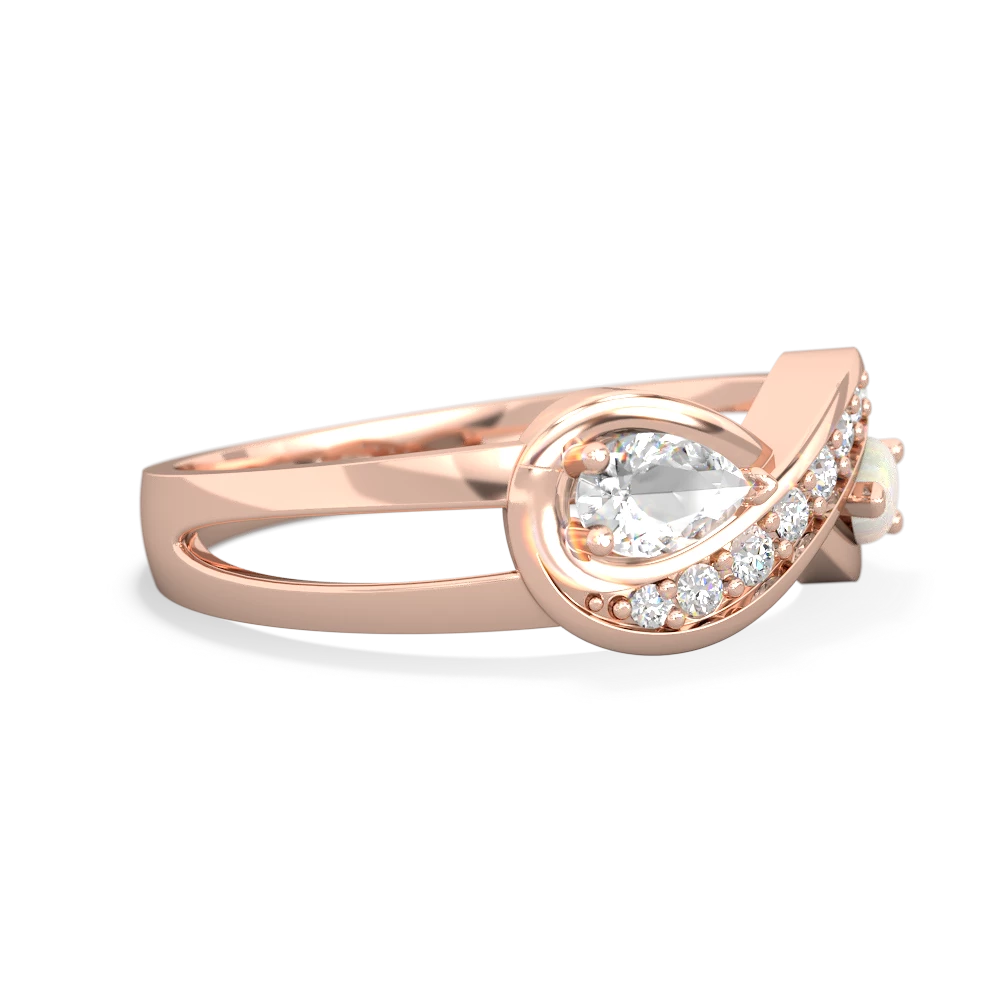 White Topaz Diamond Infinity 14K Rose Gold ring R5390