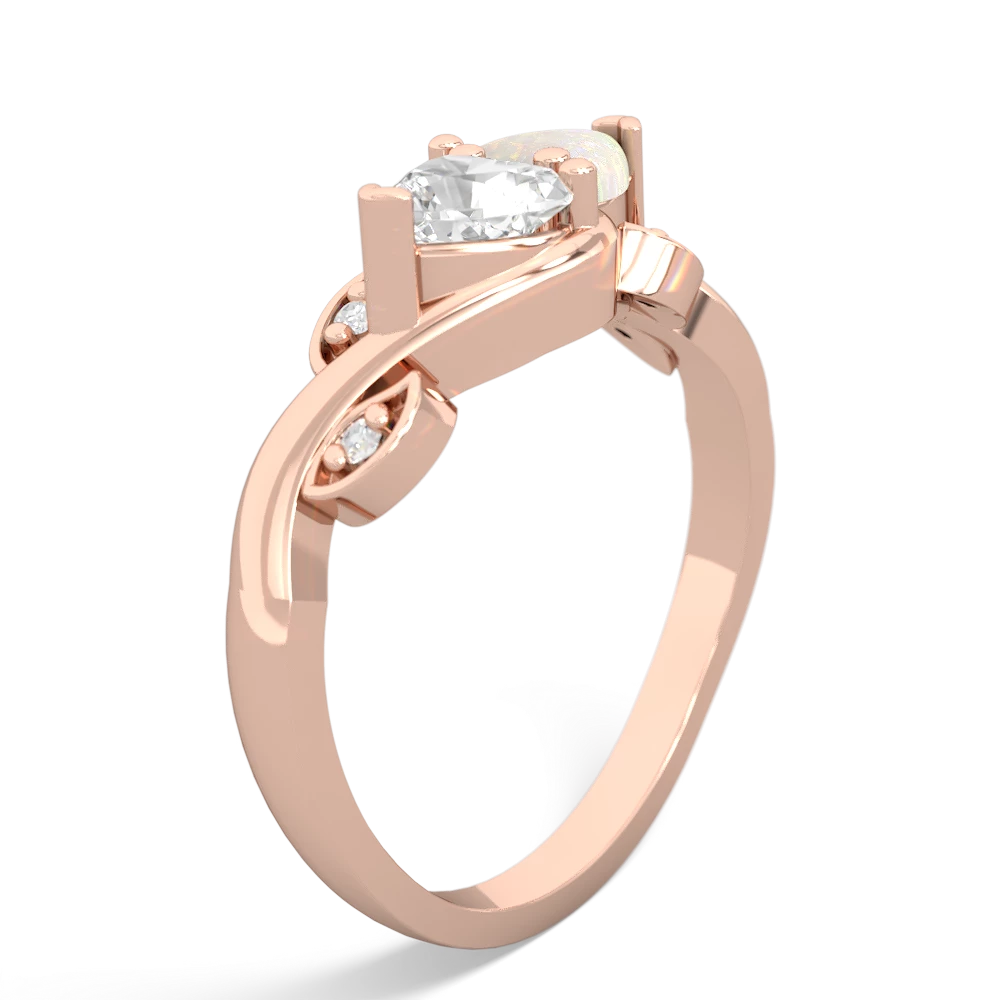 White Topaz Floral Elegance 14K Rose Gold ring R5790