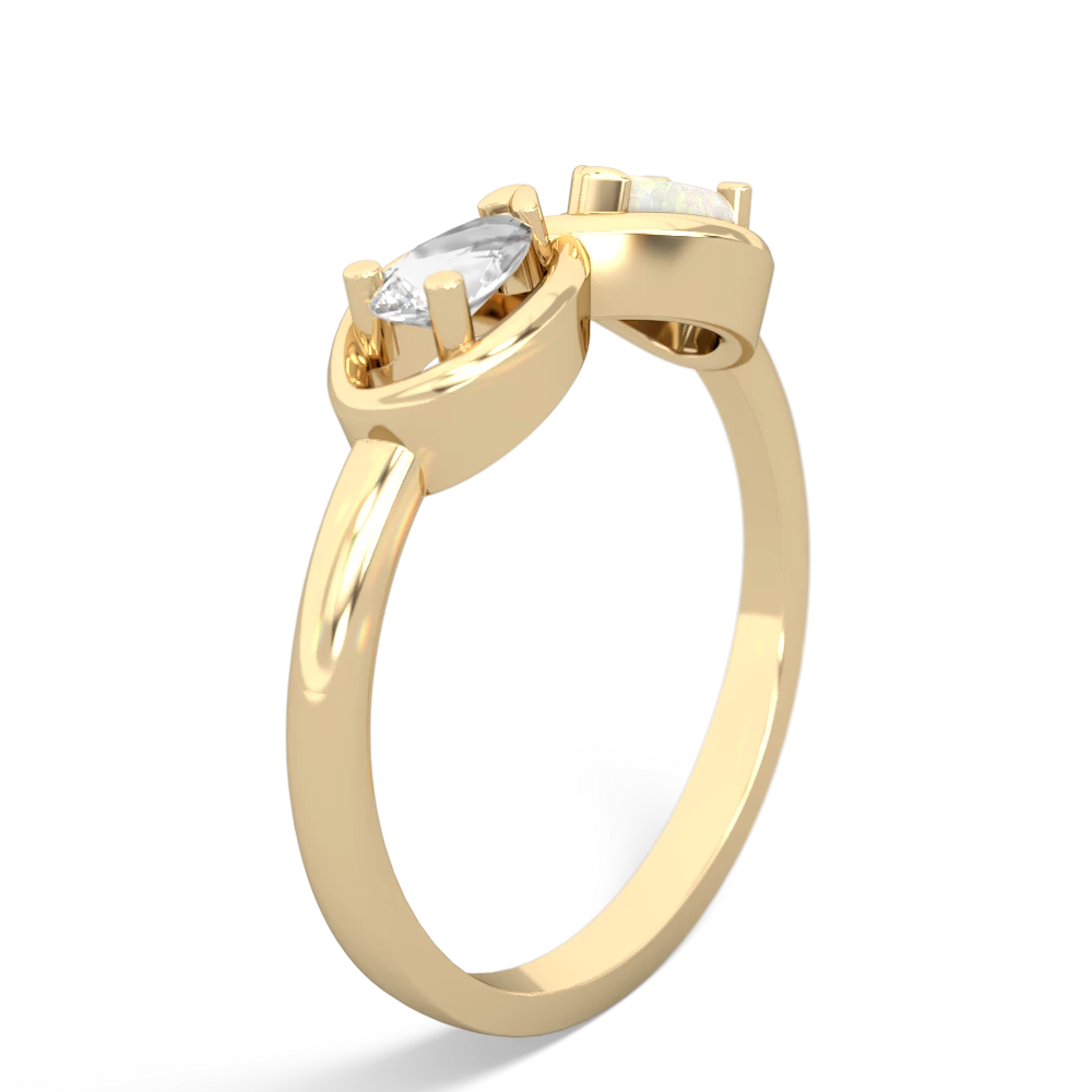 White Topaz Infinity 14K Yellow Gold ring R5050