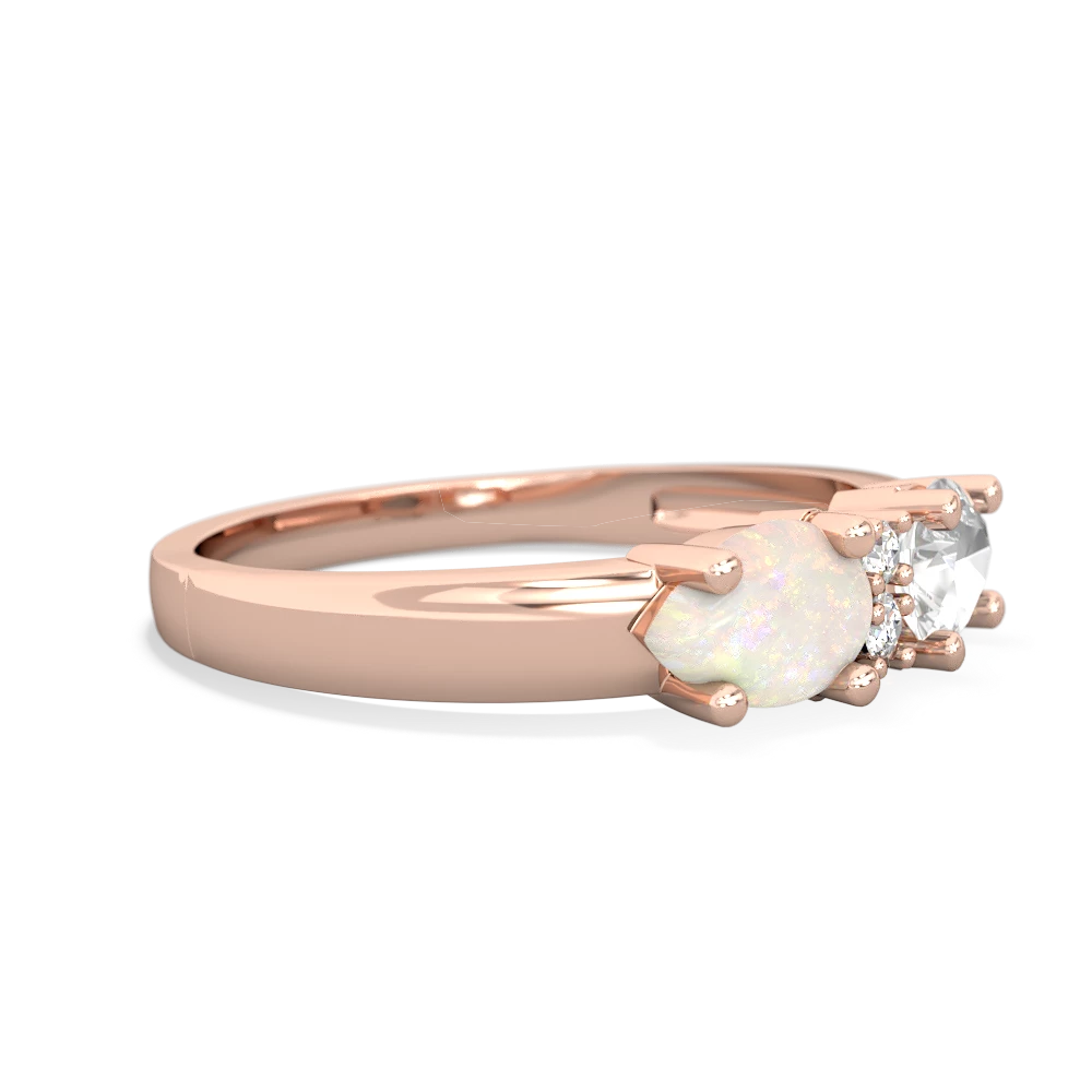 White Topaz Pear Bowtie 14K Rose Gold ring R0865