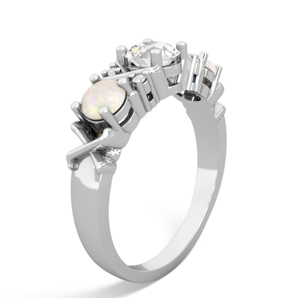 White Topaz Hugs And Kisses 14K White Gold ring R5016