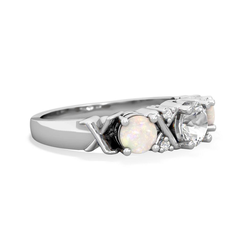 White Topaz Hugs And Kisses 14K White Gold ring R5016