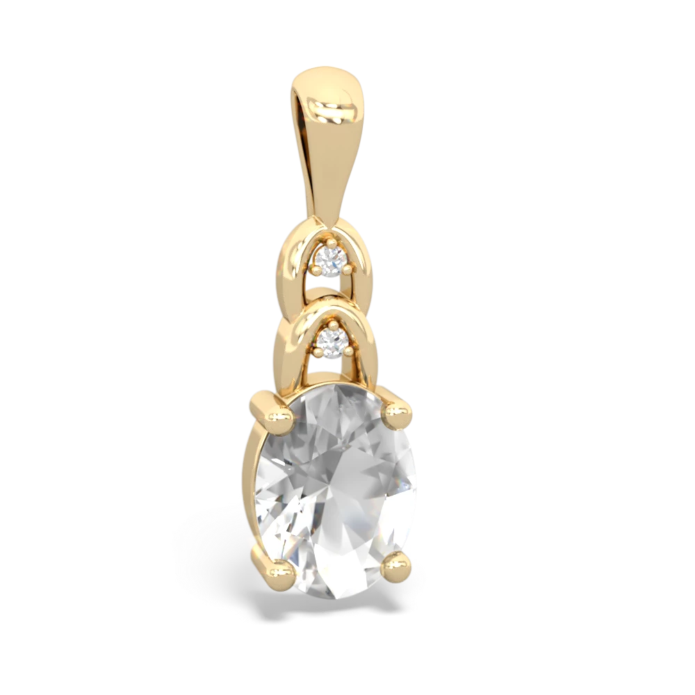 White Topaz Links 14K Yellow Gold pendant P4032