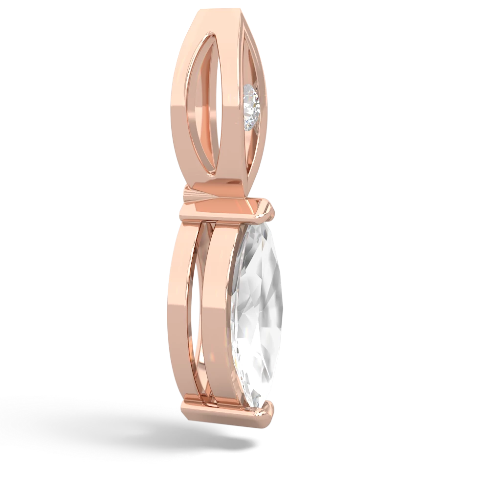 White Topaz Marquise Drop 14K Rose Gold pendant P5333