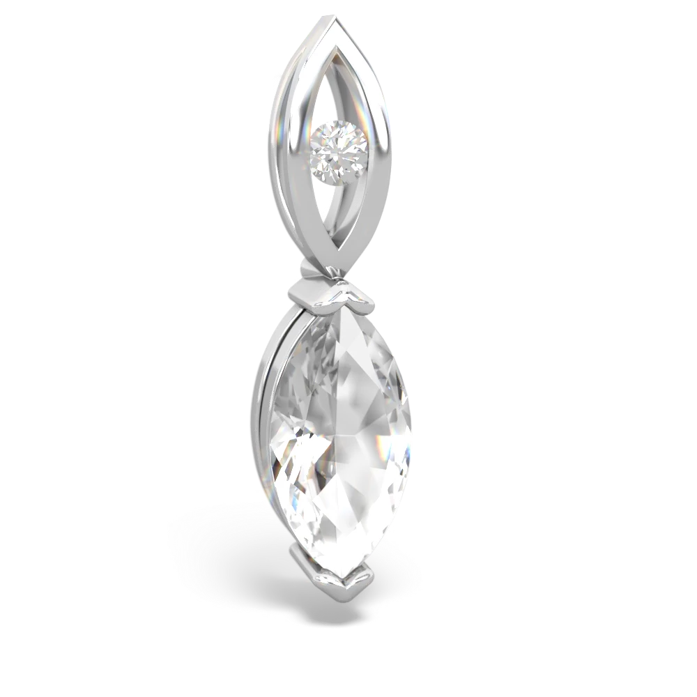 White Topaz Marquise Drop 14K White Gold pendant P5333