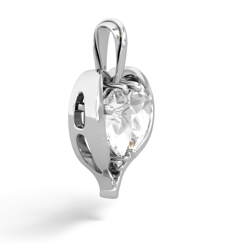 White Topaz Two Become One 14K White Gold pendant P5330