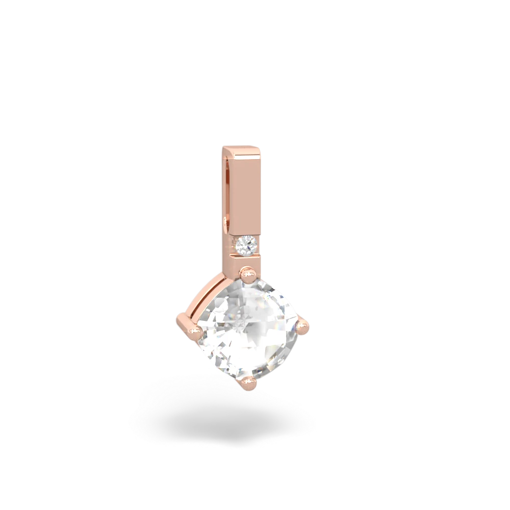 White Topaz Simply Elegant 14K Rose Gold pendant P2489