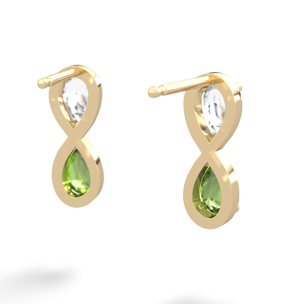 White Topaz Infinity 14K Yellow Gold earrings E5050