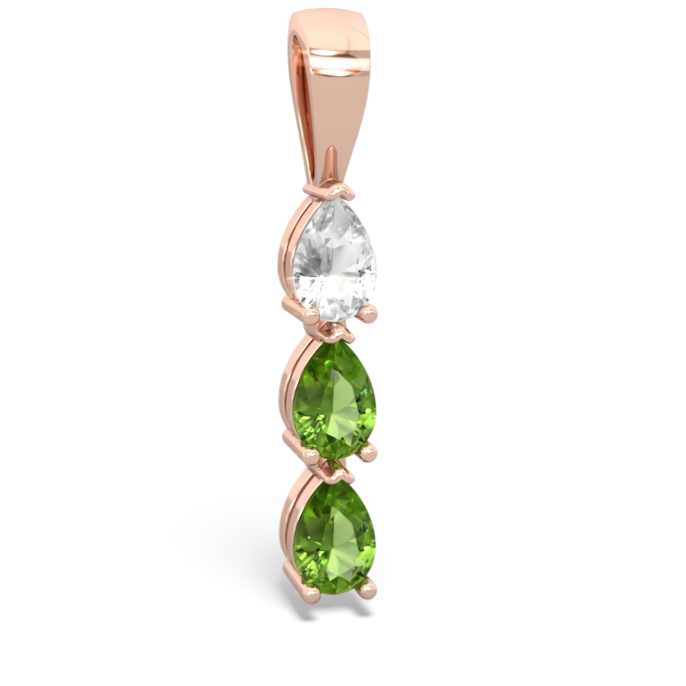 White Topaz Dew Drops 14K Rose Gold pendant P2251