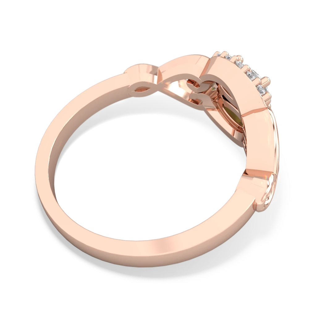 White Topaz Love Nest 14K Rose Gold ring R5860