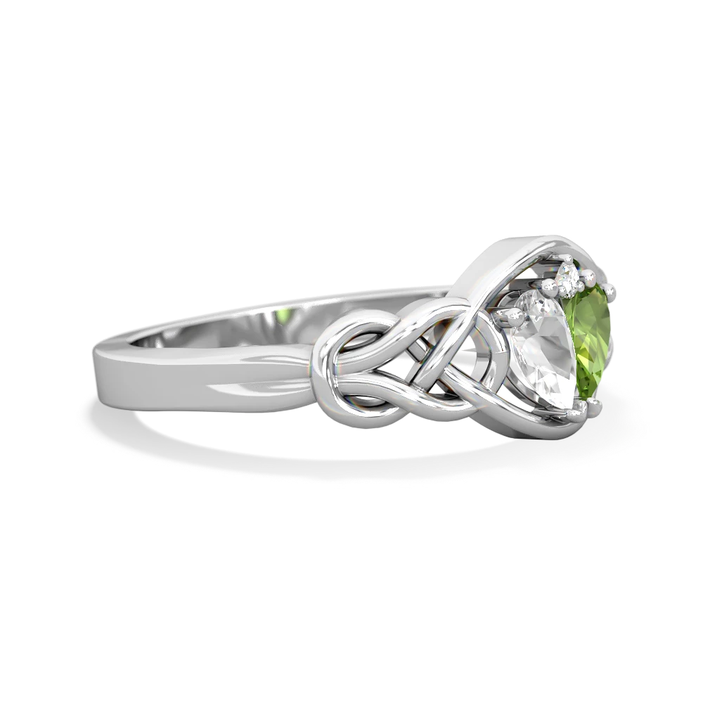 White Topaz Celtic Love Knot 14K White Gold ring R5420