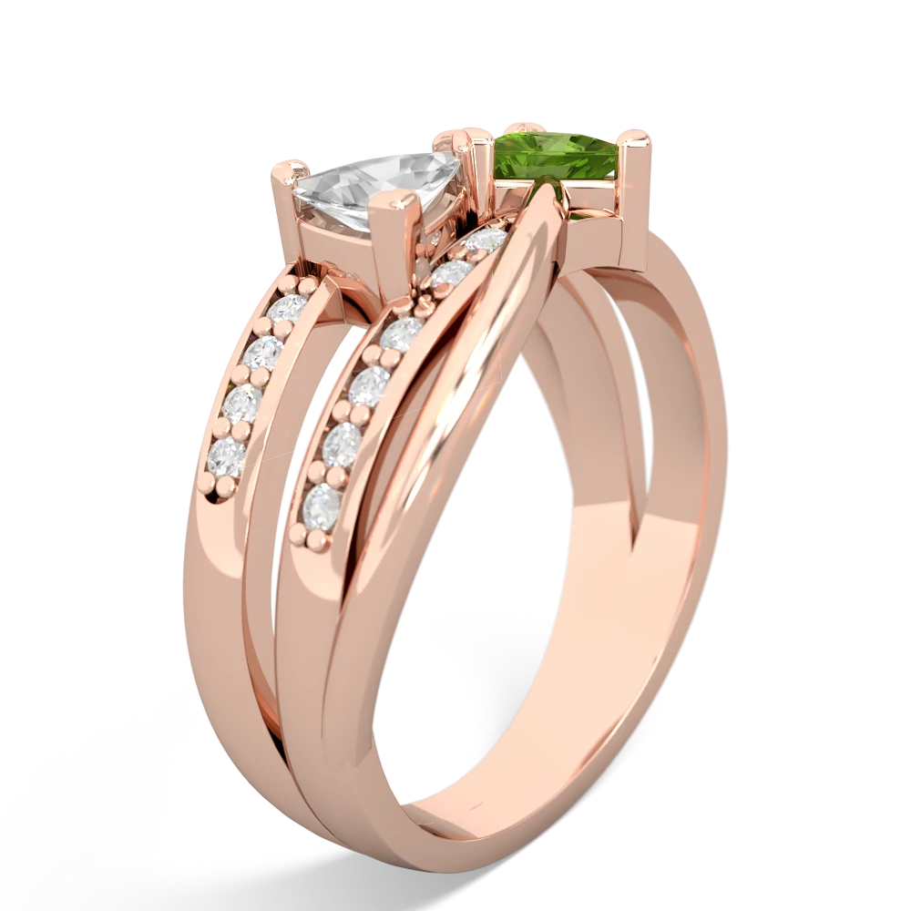 White Topaz Bowtie 14K Rose Gold ring R2360