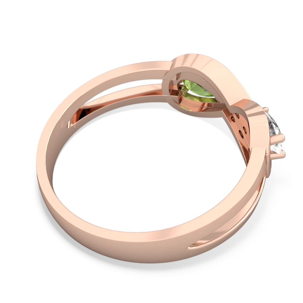 White Topaz Diamond Infinity 14K Rose Gold ring R5390