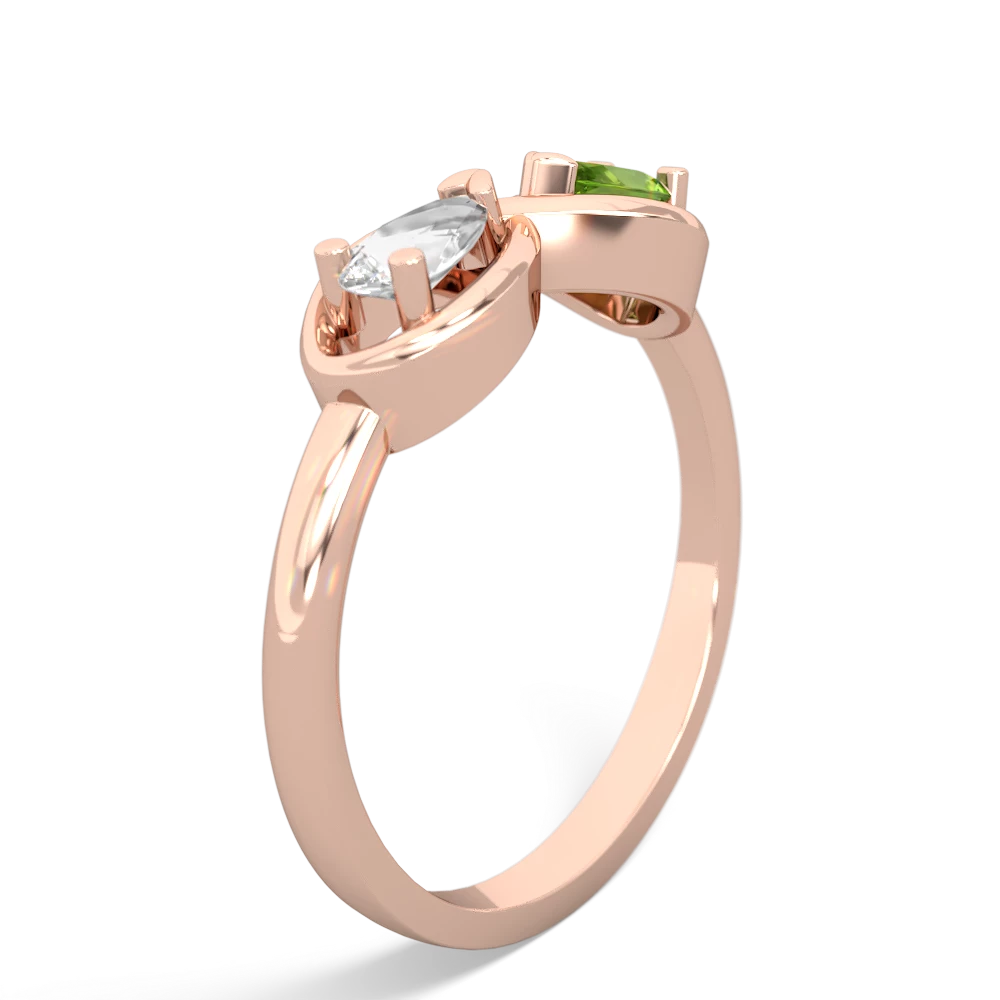 White Topaz Infinity 14K Rose Gold ring R5050