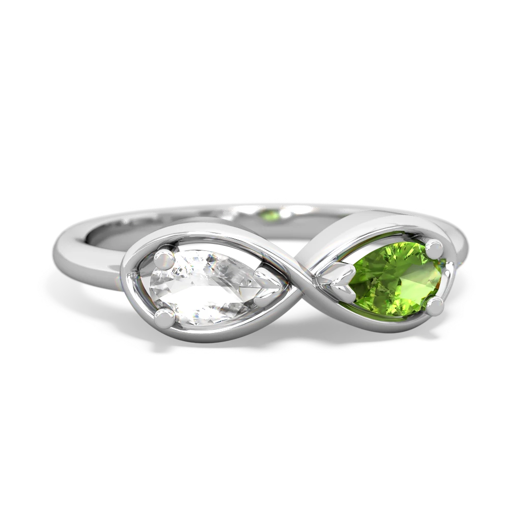 White Topaz Infinity 14K White Gold ring R5050