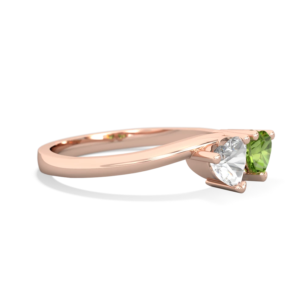 White Topaz Sweethearts 14K Rose Gold ring R5260