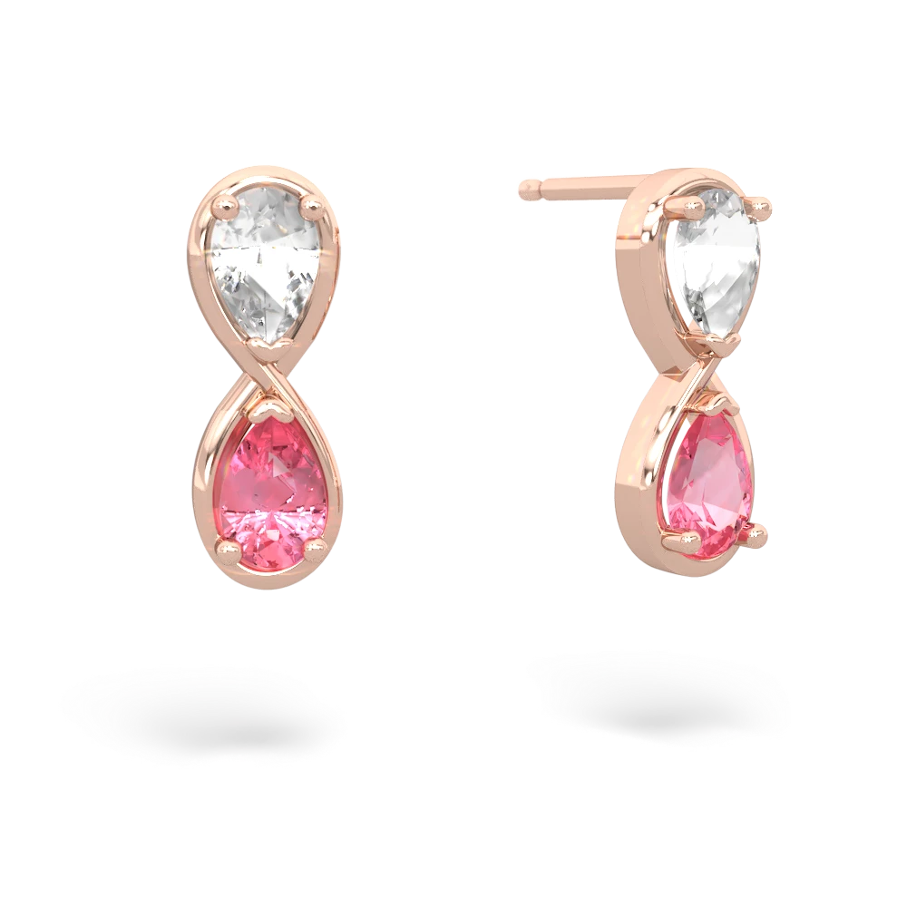 White Topaz Infinity 14K Rose Gold earrings E5050