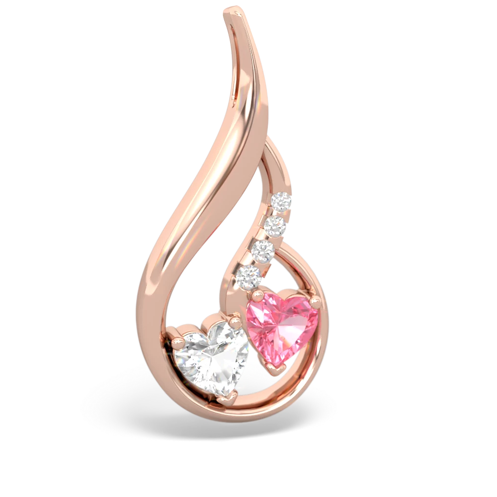 White Topaz Keepsake Curves 14K Rose Gold pendant P5450