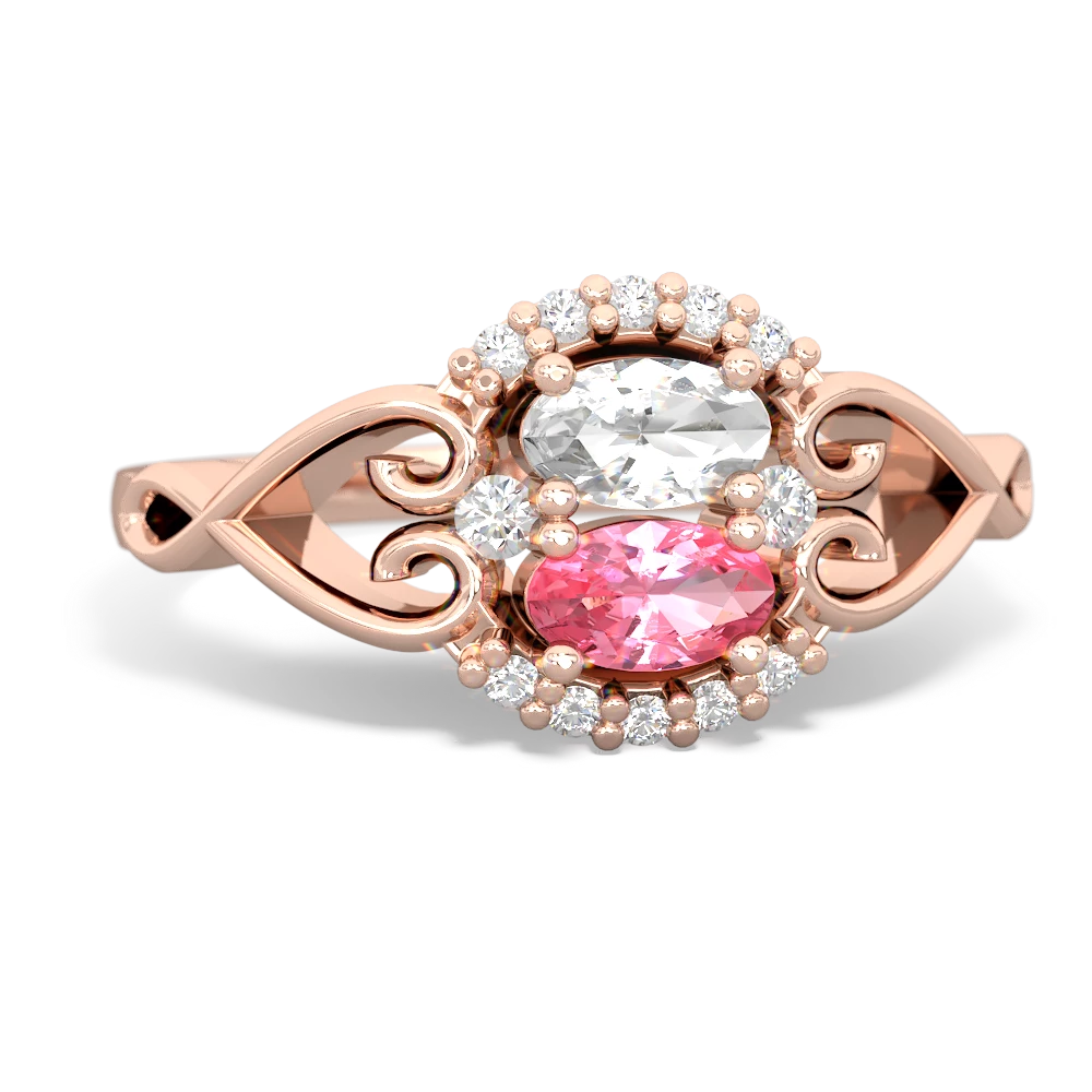 White Topaz Love Nest 14K Rose Gold ring R5860