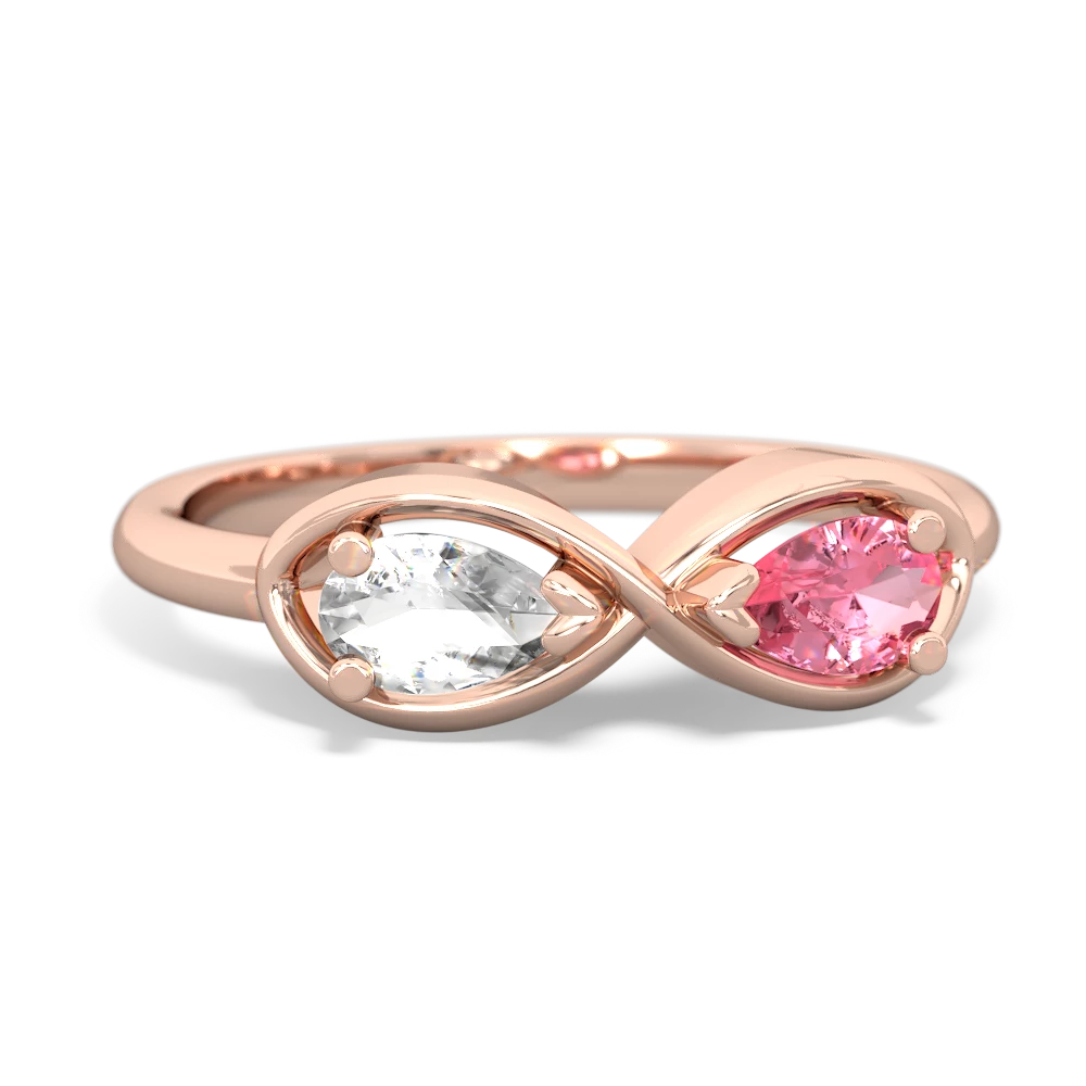 White Topaz Infinity 14K Rose Gold ring R5050