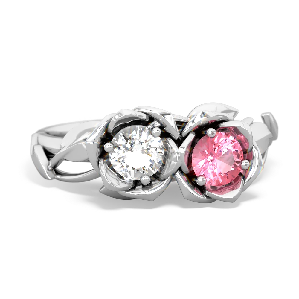 White Topaz Rose Garden 14K White Gold ring R5510