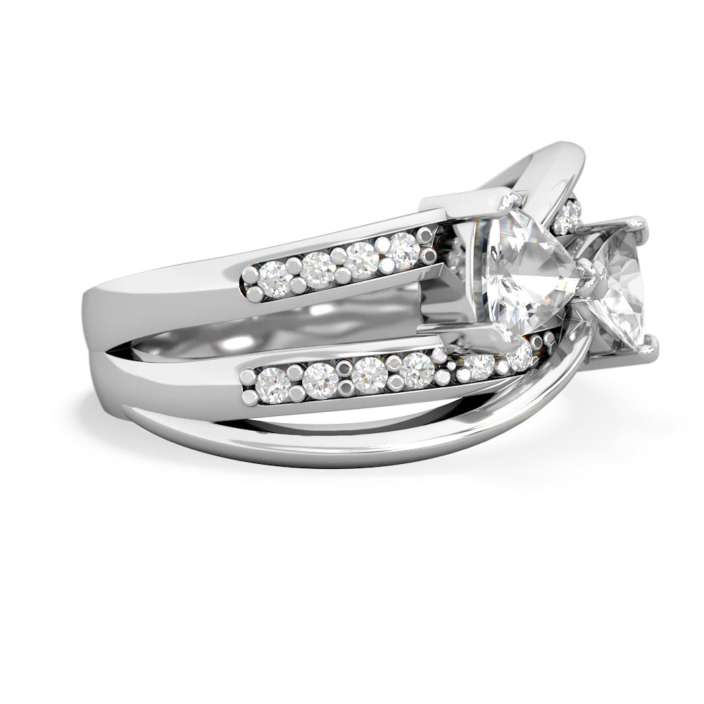 White Topaz Bowtie 14K White Gold ring R2360