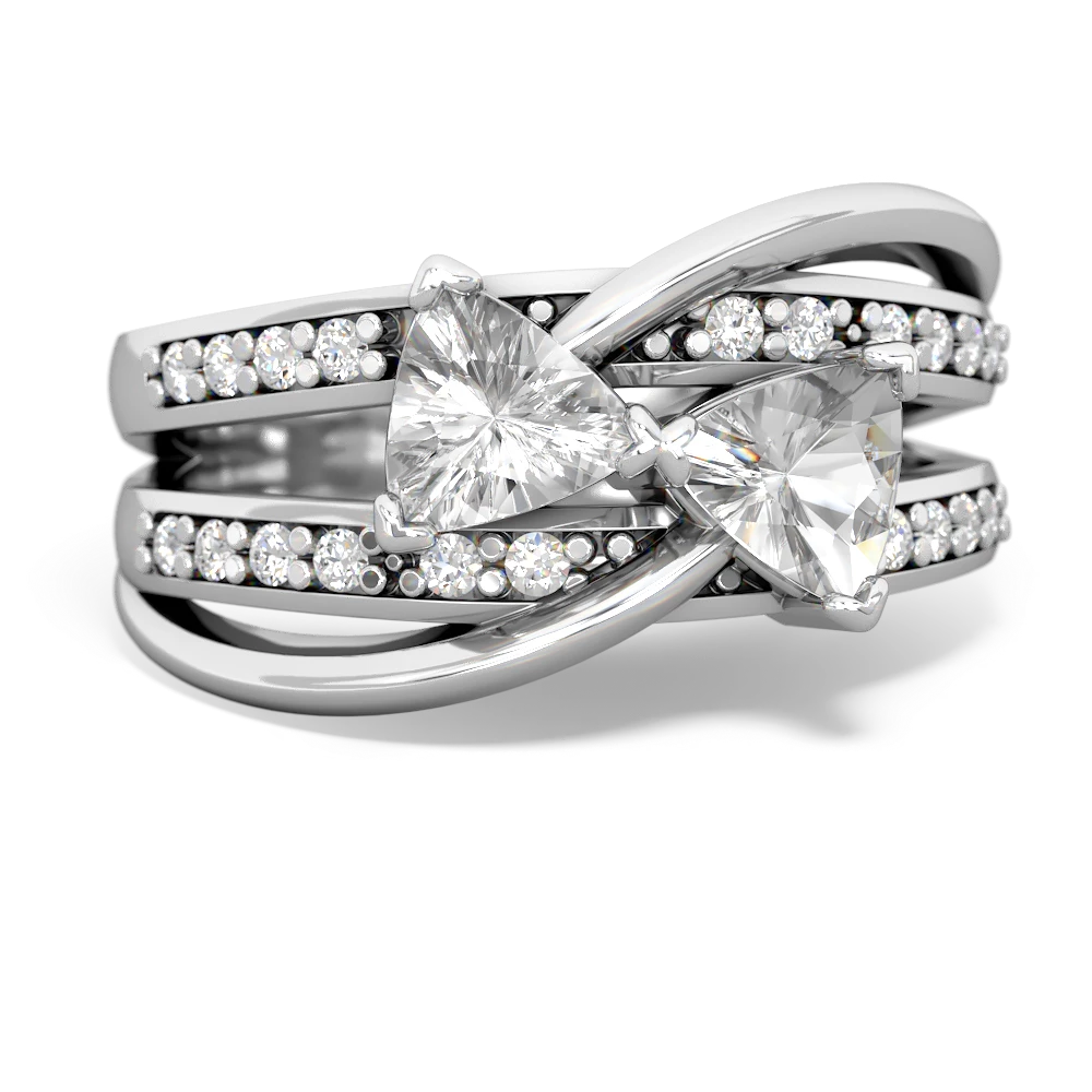 White Topaz Bowtie 14K White Gold ring R2360