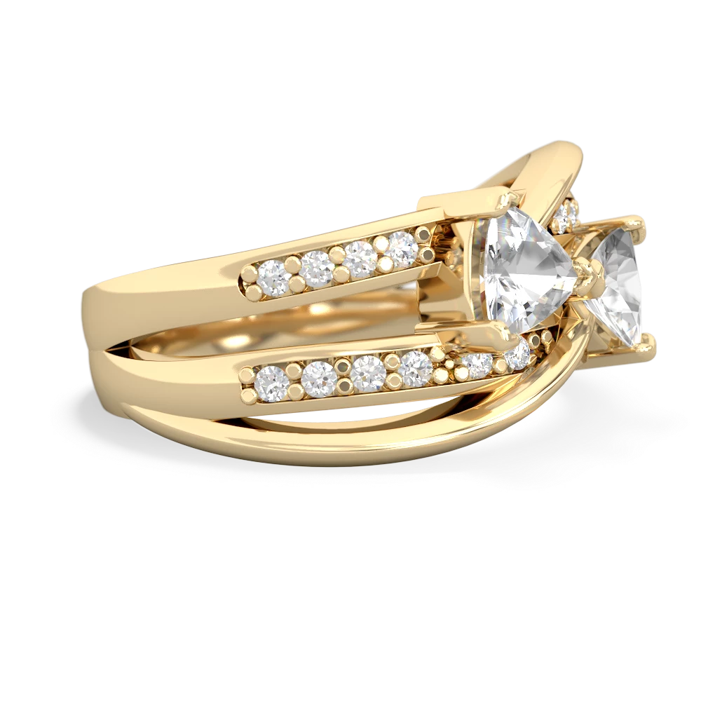 White Topaz Bowtie 14K Yellow Gold ring R2360