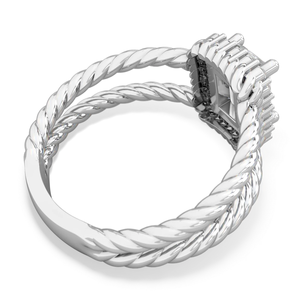 White Topaz Rope Split Band 14K White Gold ring R2628