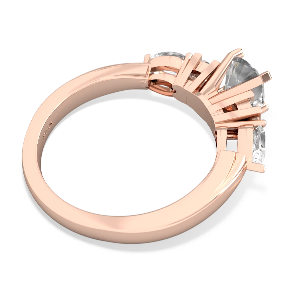 White Topaz 6Mm Round Eternal Embrace Engagement 14K Rose Gold ring R2005