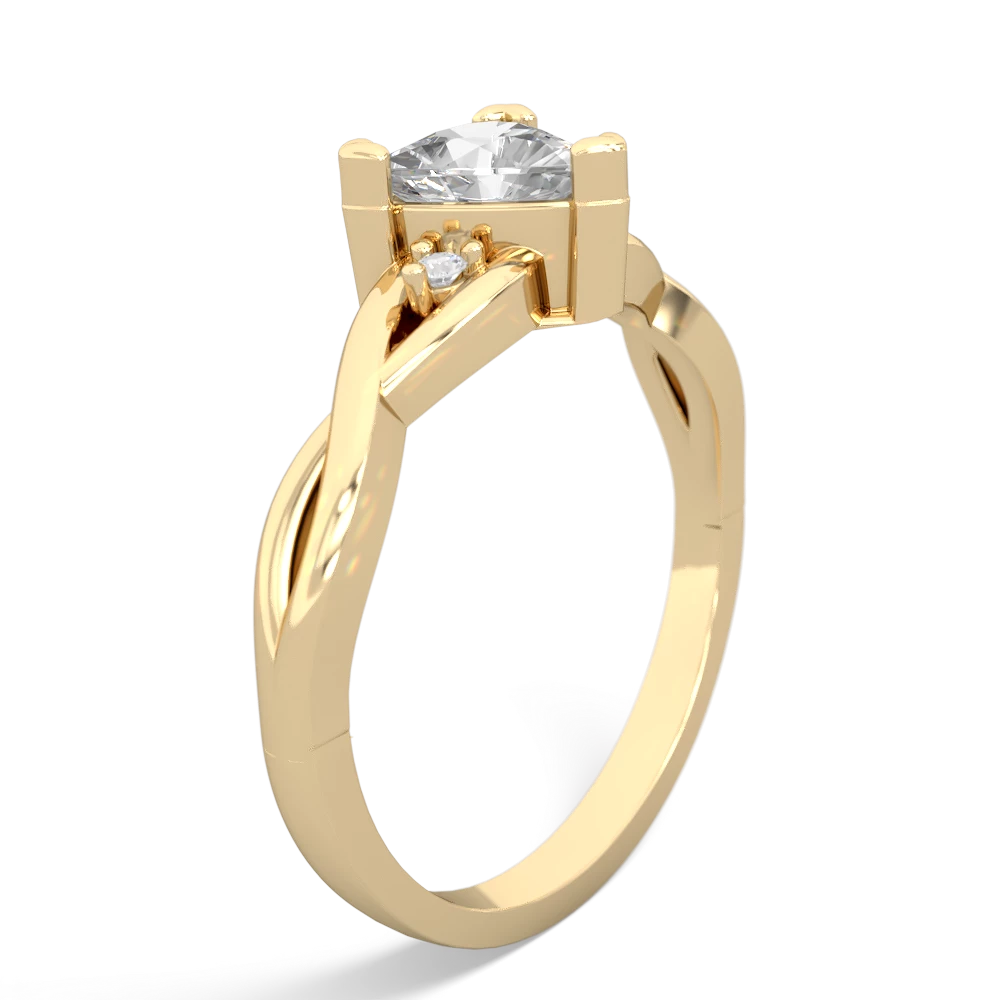 White Topaz Trillion Twist 14K Yellow Gold ring R2104