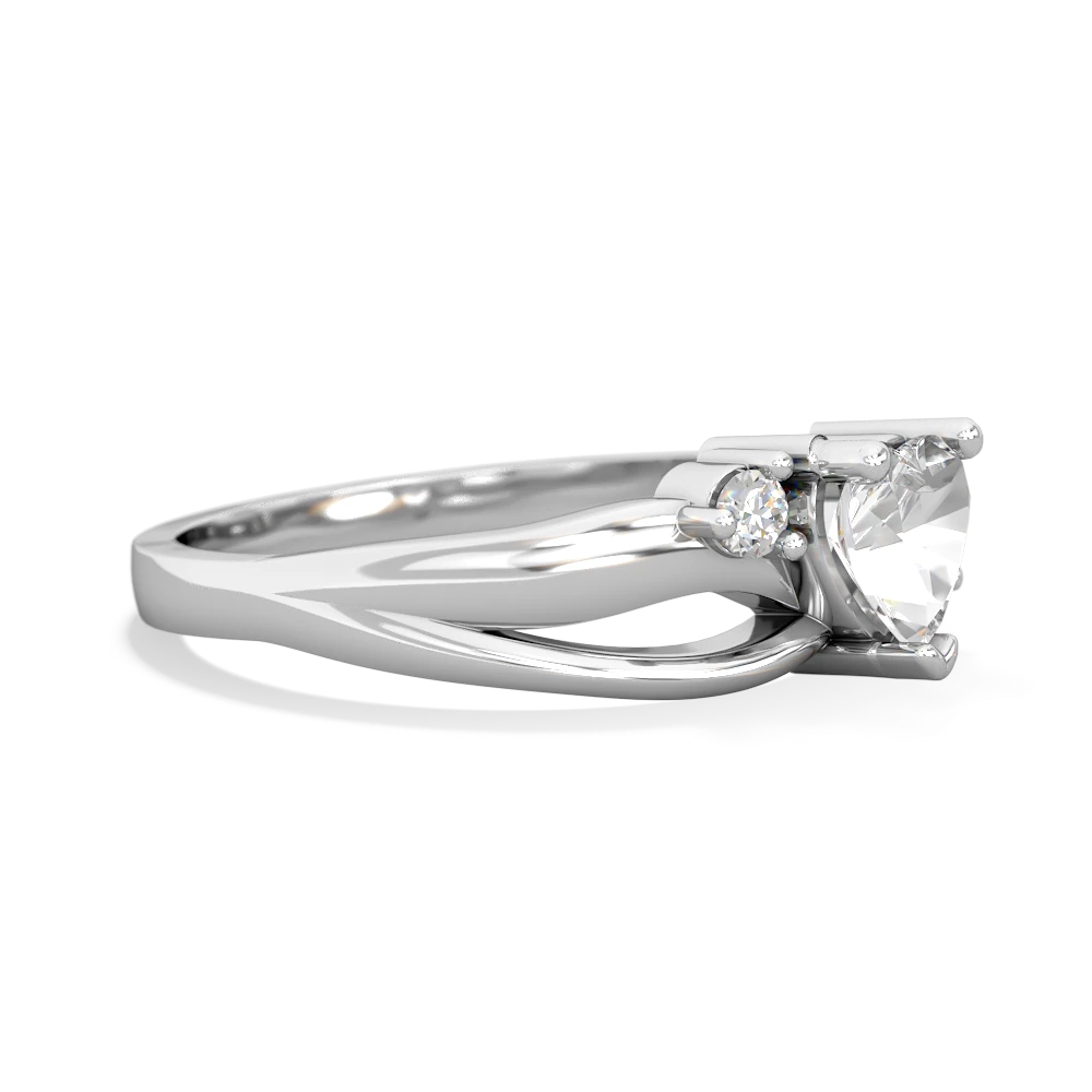 White Topaz Split Band Swirl 14K White Gold ring R2130