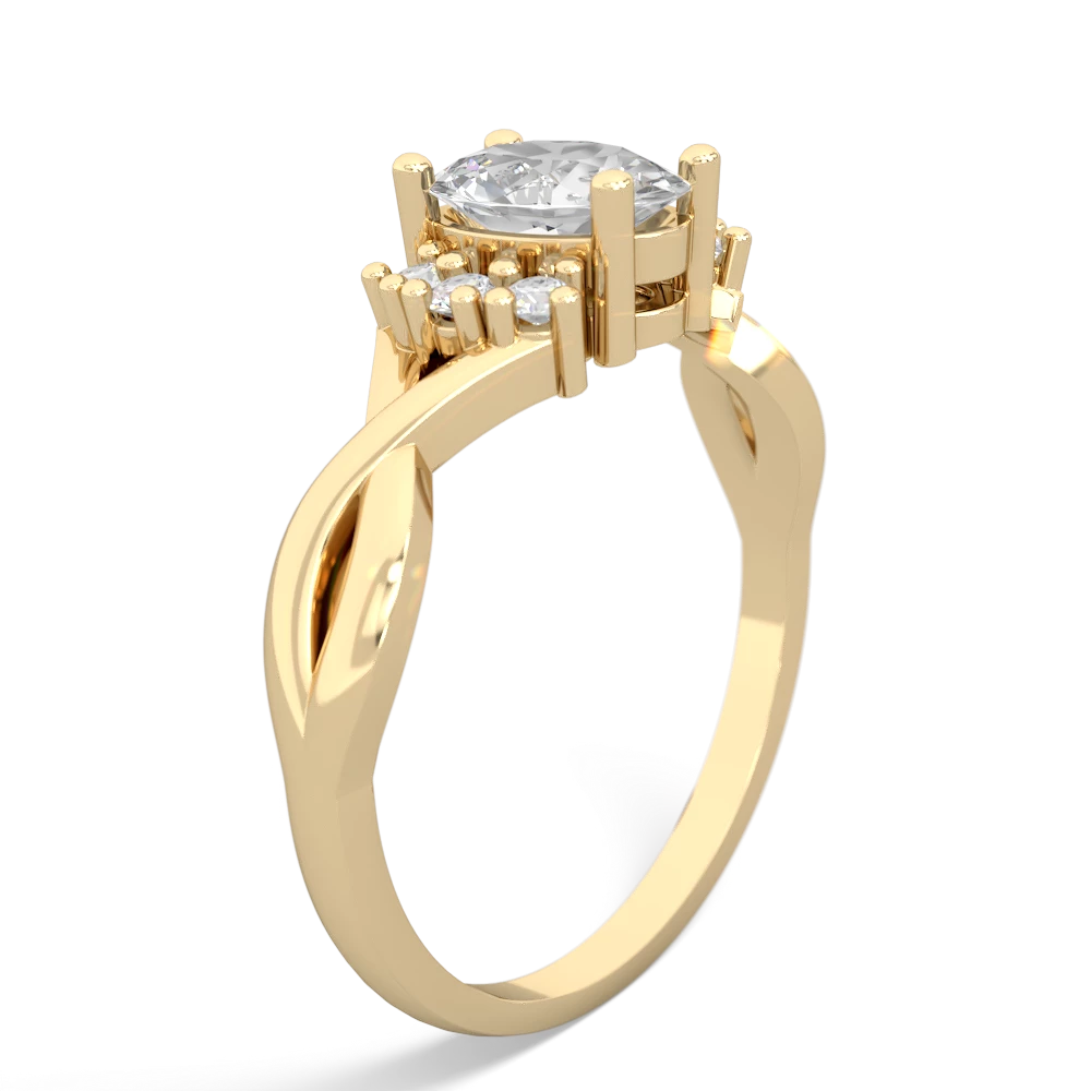 White Topaz Victorian Twist 14K Yellow Gold ring R2497