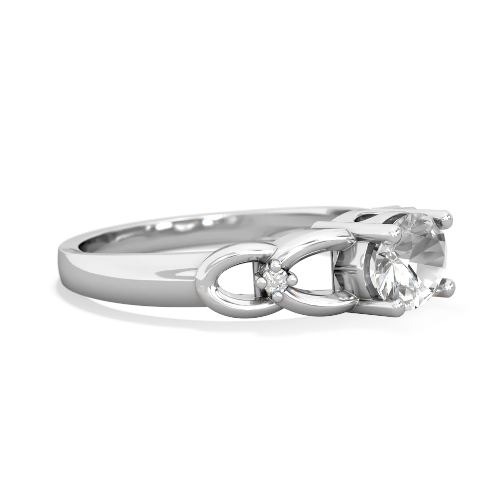 White Topaz Links 14K White Gold ring R4032