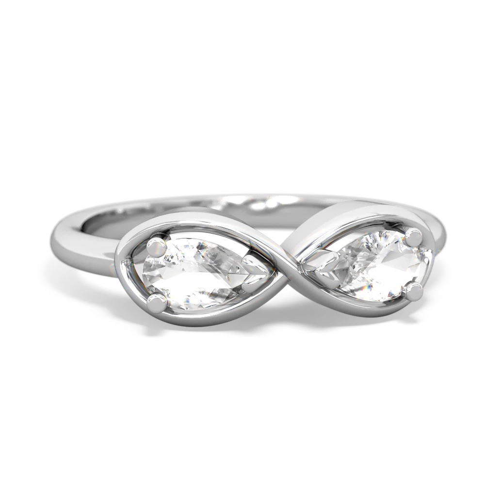 White Topaz Infinity 14K White Gold ring R5050