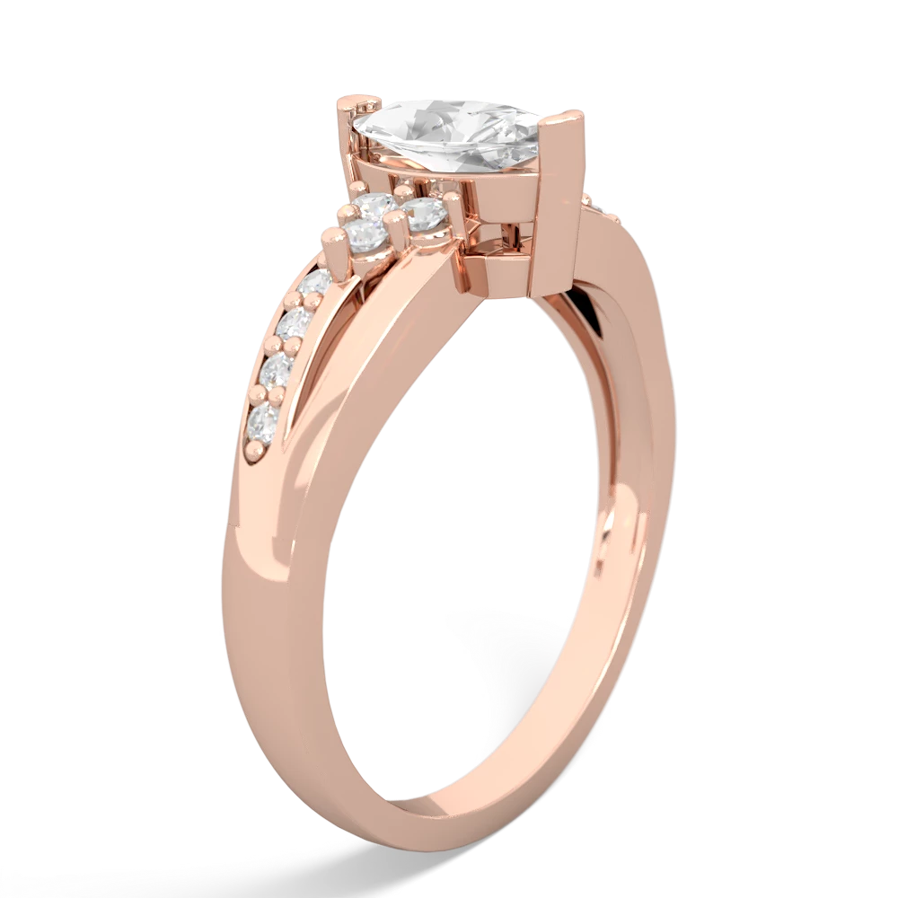 White Topaz Royal Marquise 14K Rose Gold ring R2343