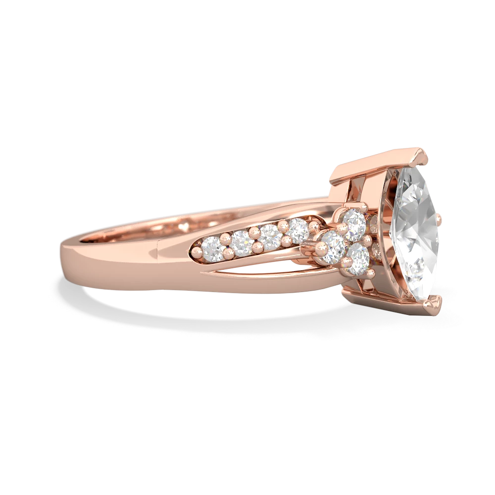 White Topaz Royal Marquise 14K Rose Gold ring R2343