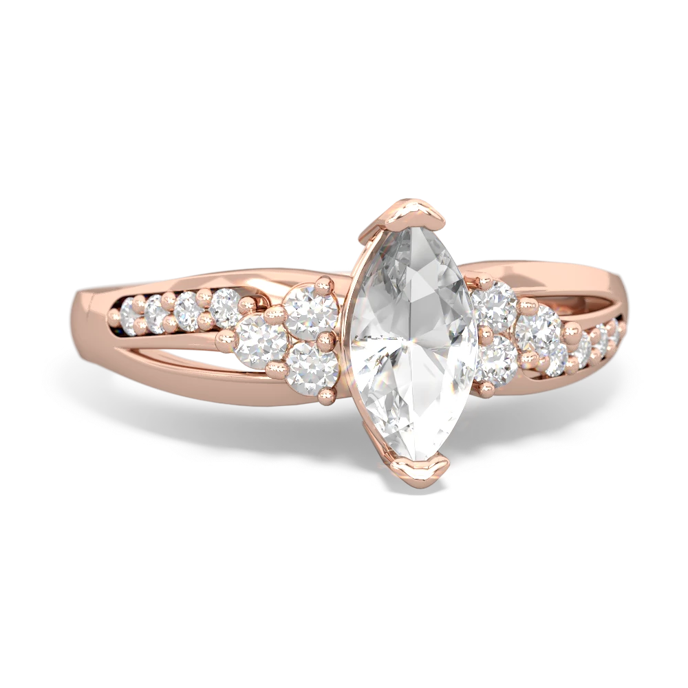 White Topaz Royal Marquise 14K Rose Gold ring R2343