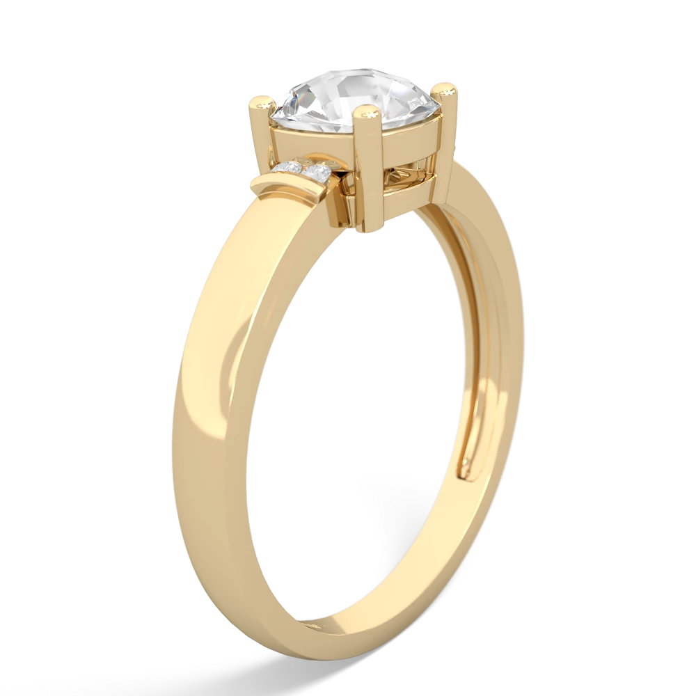 White Topaz Simply Elegant Cushion 14K Yellow Gold ring R2489