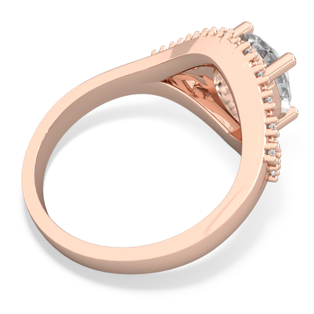 White Topaz Antique Style Cocktail 14K Rose Gold ring R2564