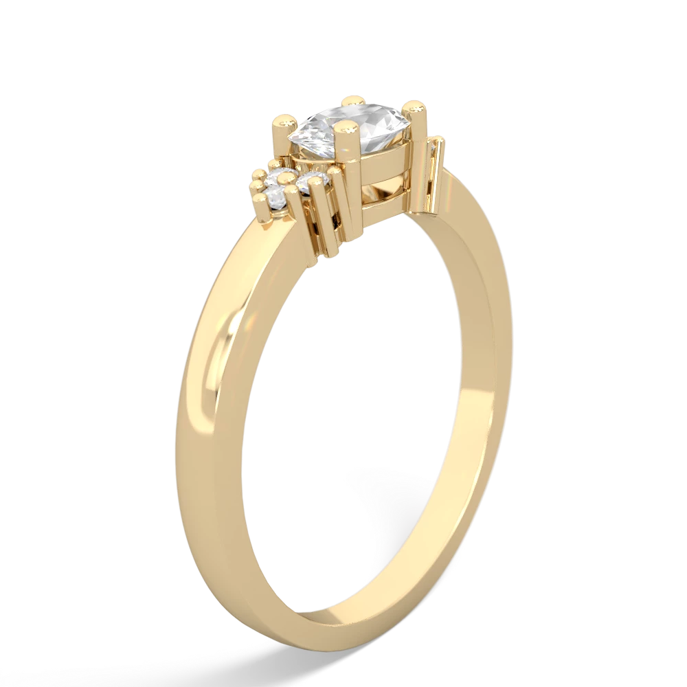 White Topaz Simply Elegant East-West 14K Yellow Gold ring R2480