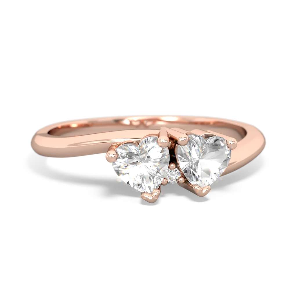 White Topaz Sweethearts 14K Rose Gold ring R5260