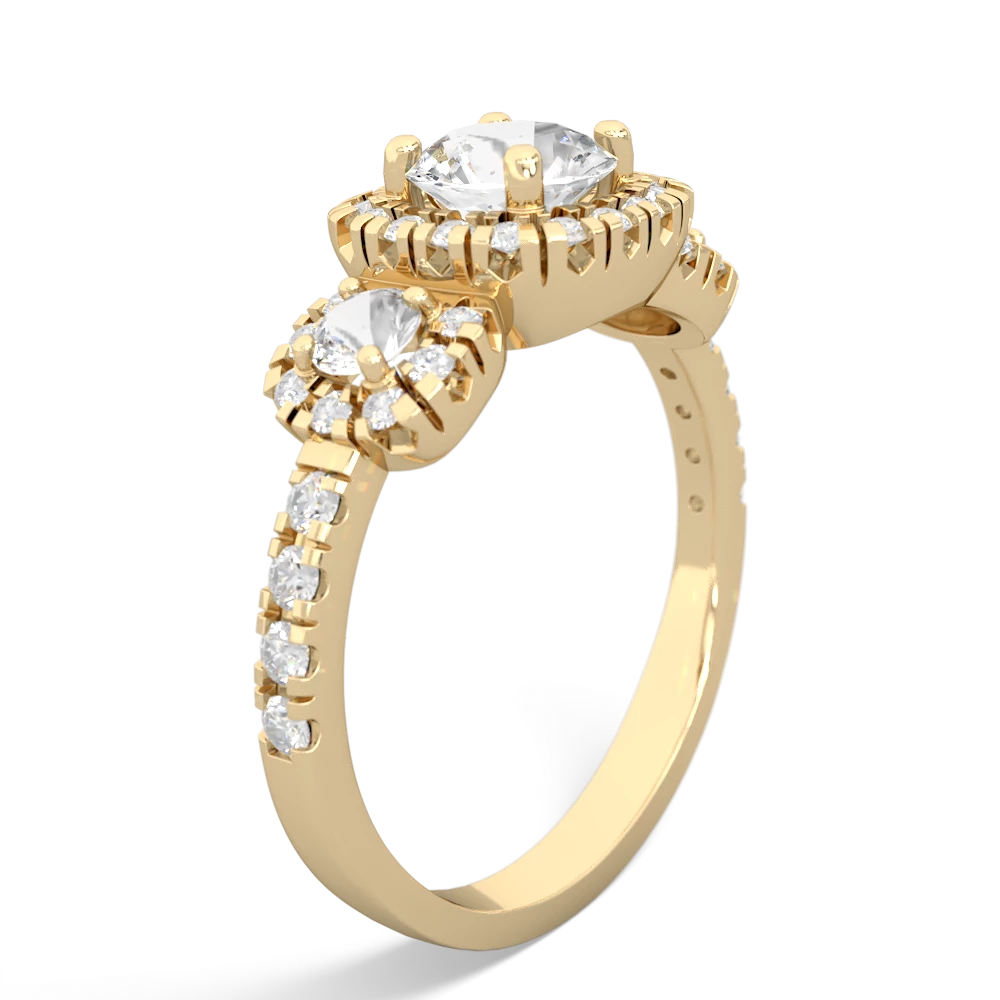 White Topaz Regal Halo 14K Yellow Gold ring R5350