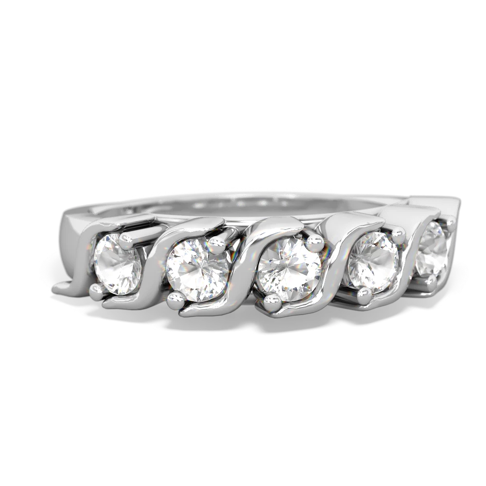 White Topaz Anniversary Band 14K White Gold ring R2089